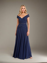 A-Line V-Neck Floor-Length Chiffon Mother of the Bride Dress